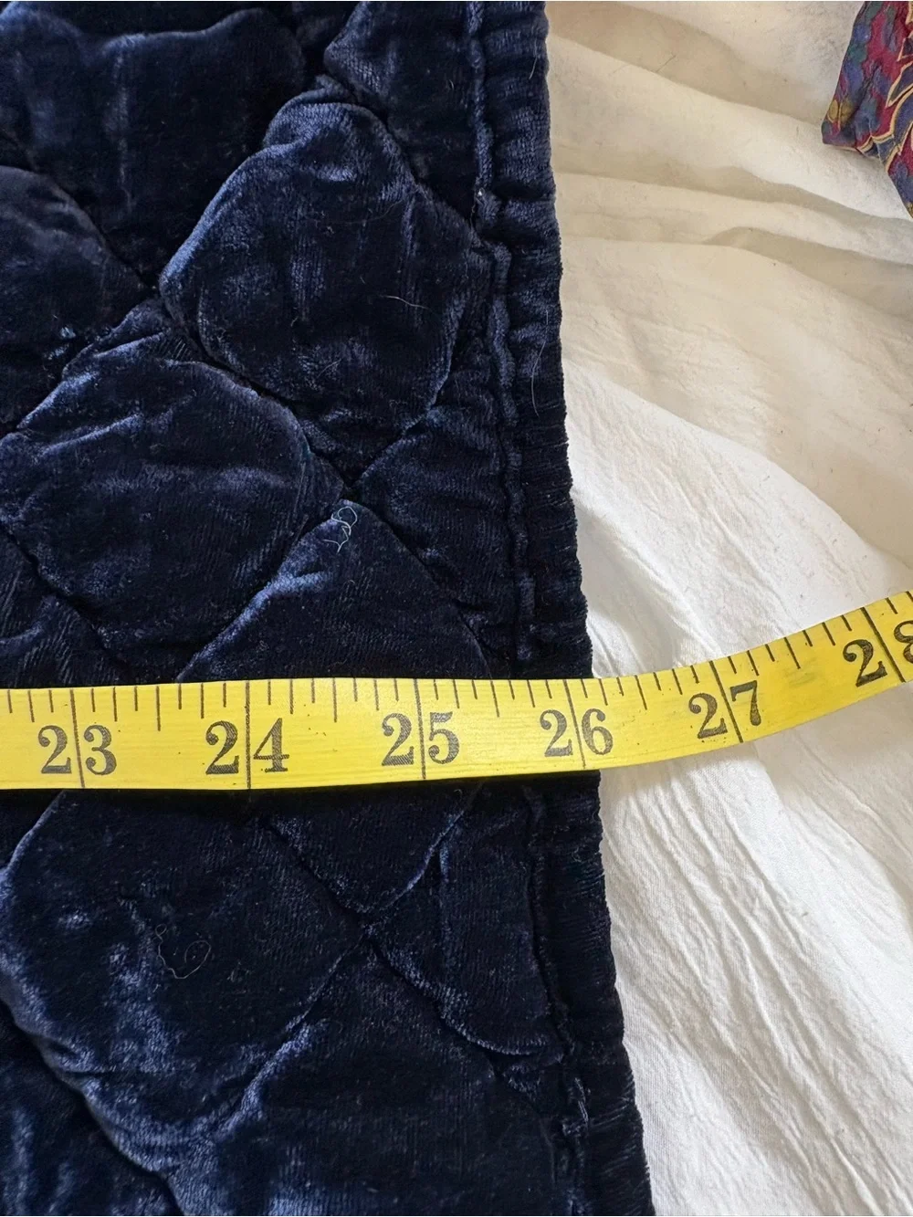 Lot 2 Pottery Barn Dark‎ Blue Velvet Lattice Stitch Quilted Pillow Shams Covers